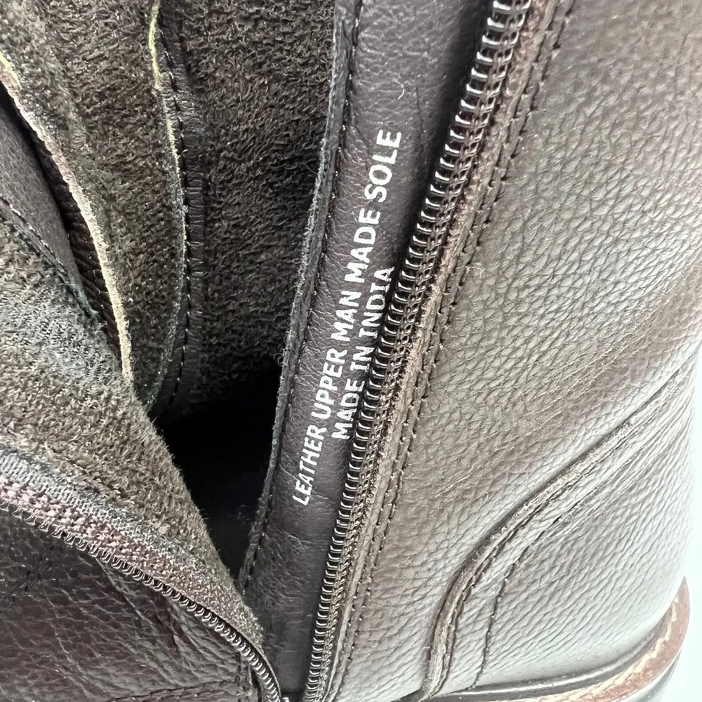 NWT ALBERTO TORRESI GENUINE LEATHER Mid-Calf Front Side‎ Zip Brown Boots 40 US 9